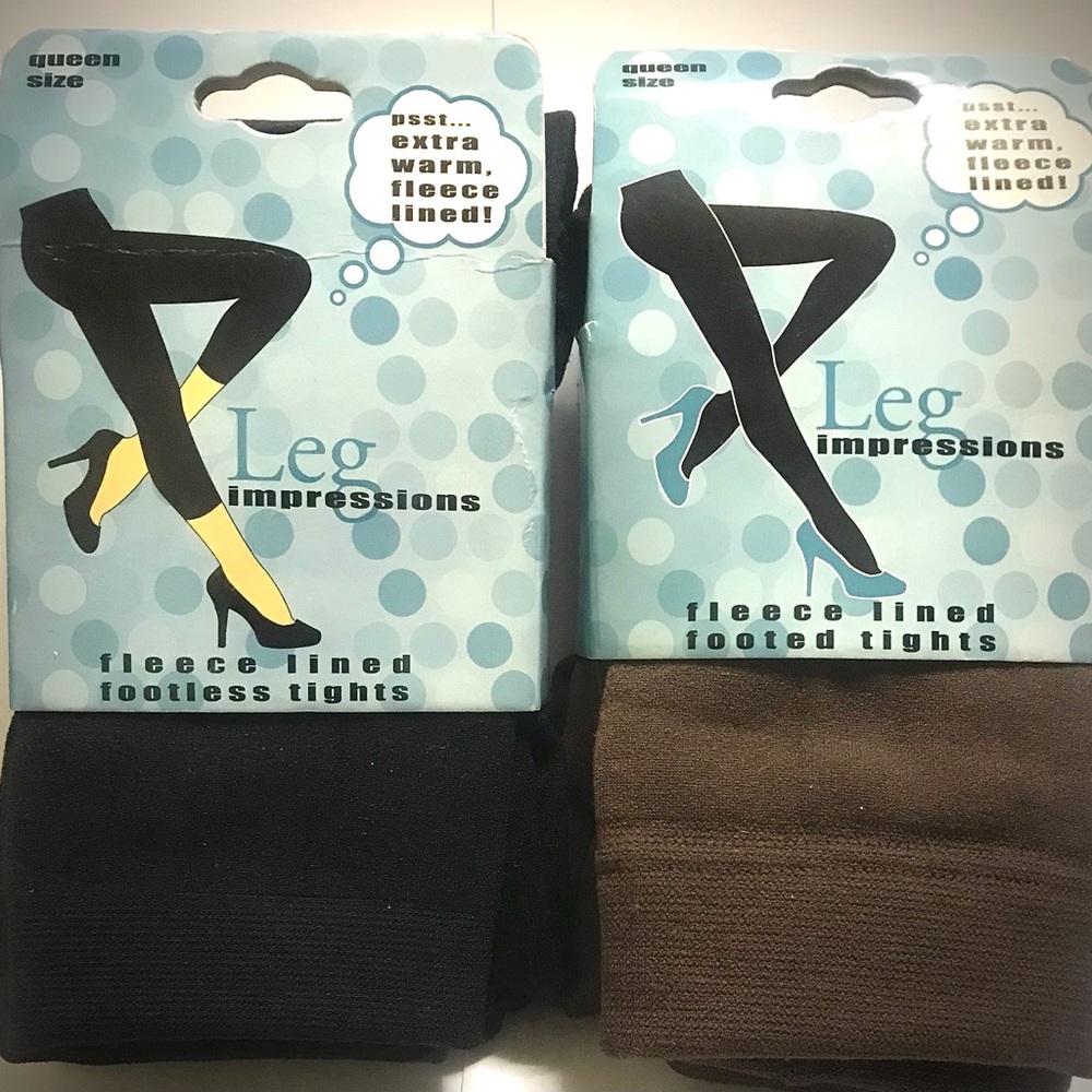 Leg impressions Fleeced lined Women Tights Queen Size